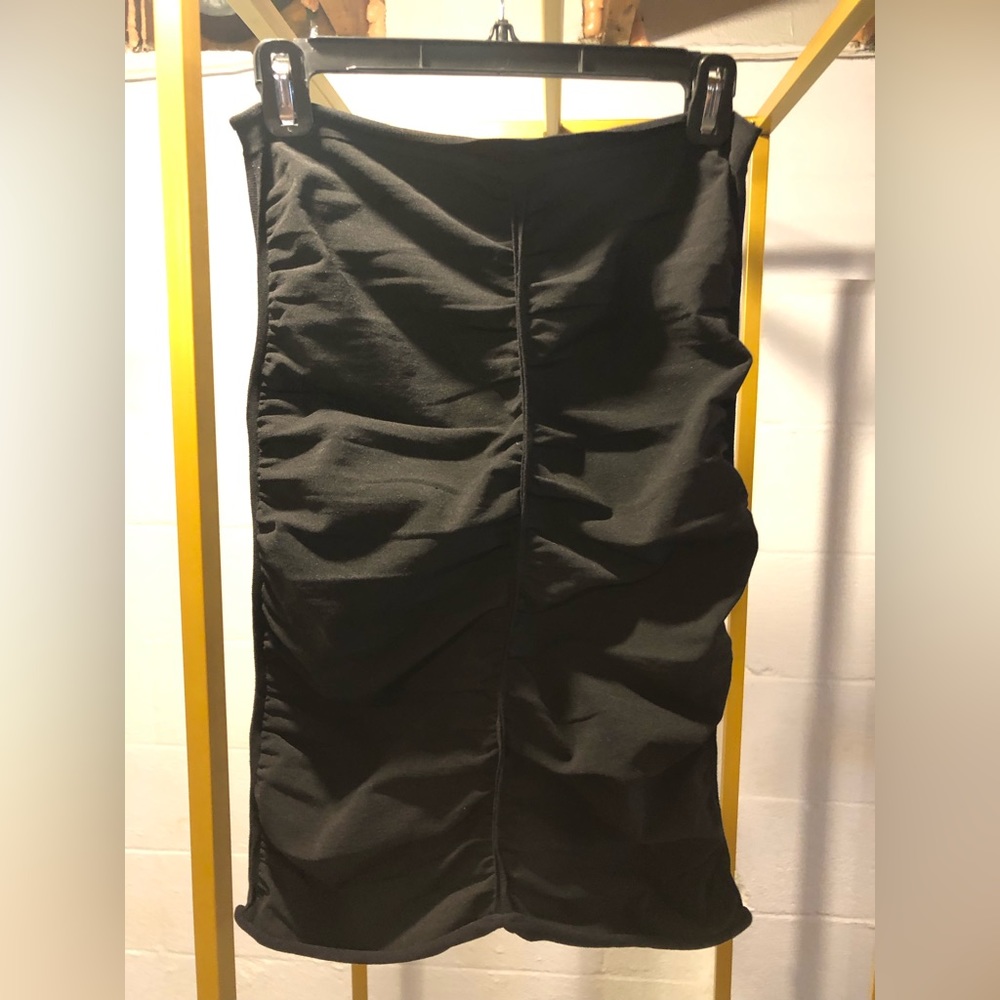 Alexander Wang Black Ruched Logo Skirt